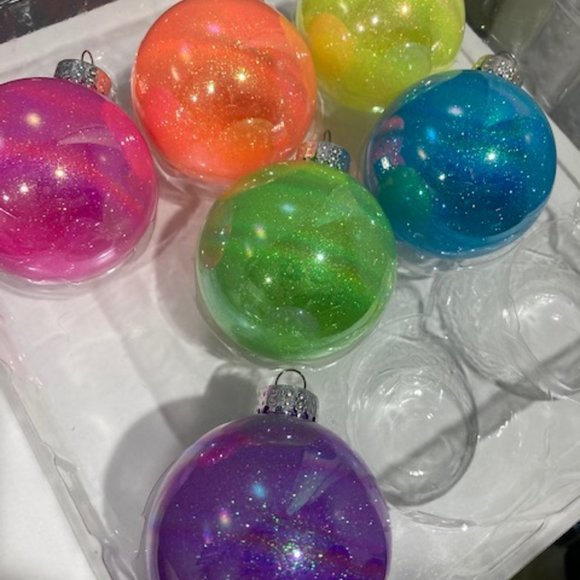 Custom Handmade Neon Glitter Christmas Ornaments!! - Picture 1 of 9